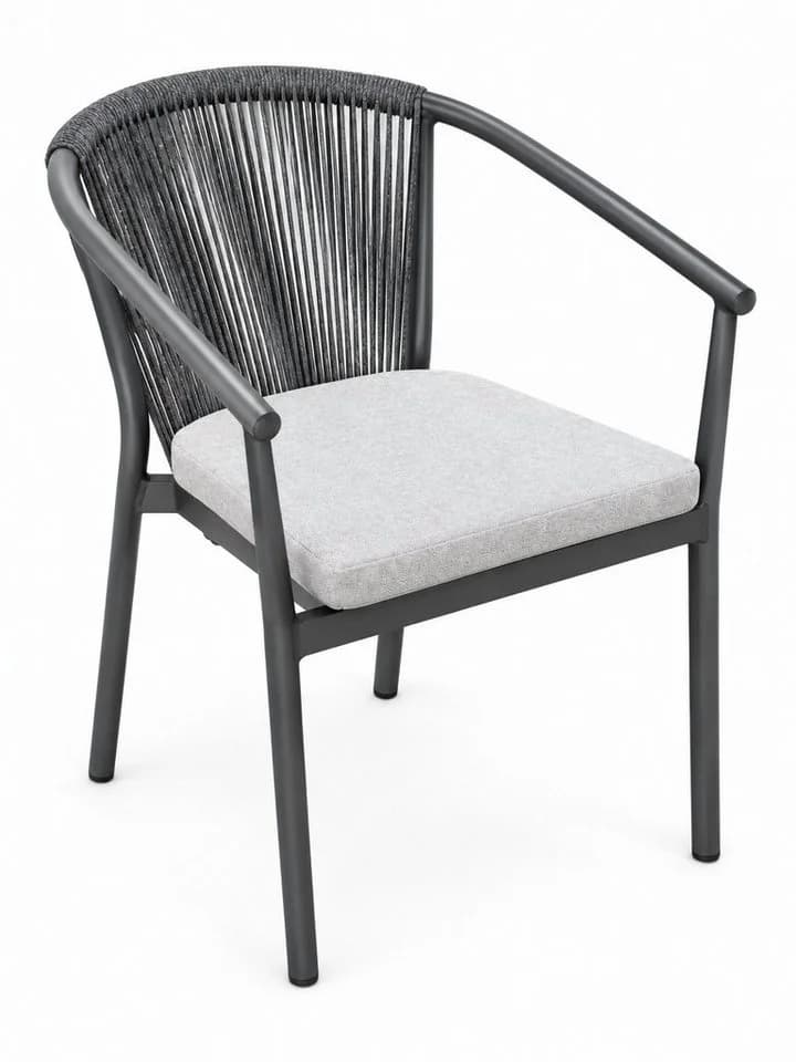 SonnenPartner Garten-Essgruppe Finesse 7-tlg. Grau Aluminium Stapelbar - Bild 5