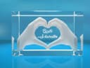 VIP-LASER Dekofigur 3D Glasquader mit Lasergravur Bild 2