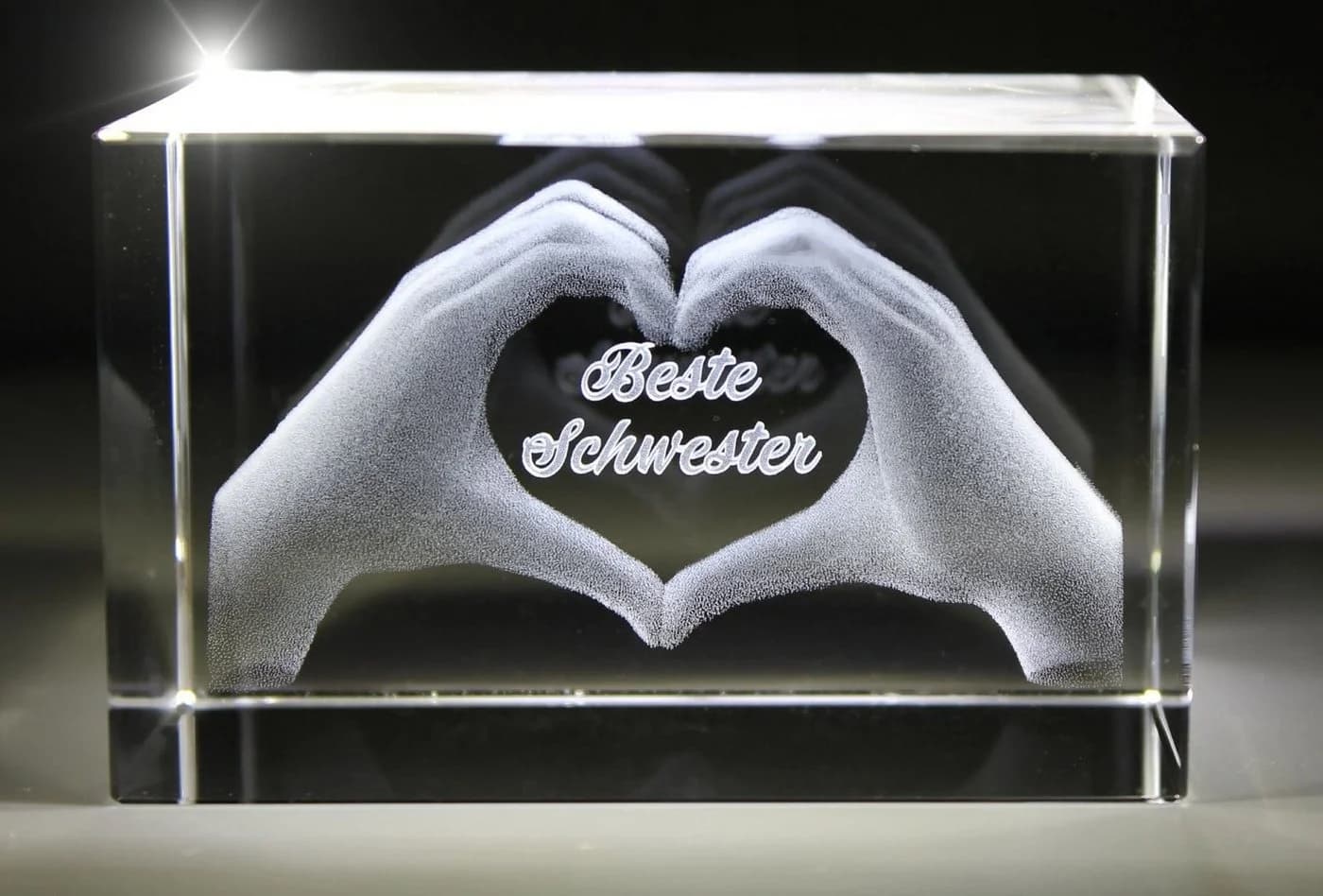 VIP-LASER Dekofigur 3D Glasquader mit Lasergravur - Bild 4