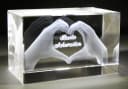 VIP-LASER Dekofigur 3D Glasquader mit Lasergravur Bild 5