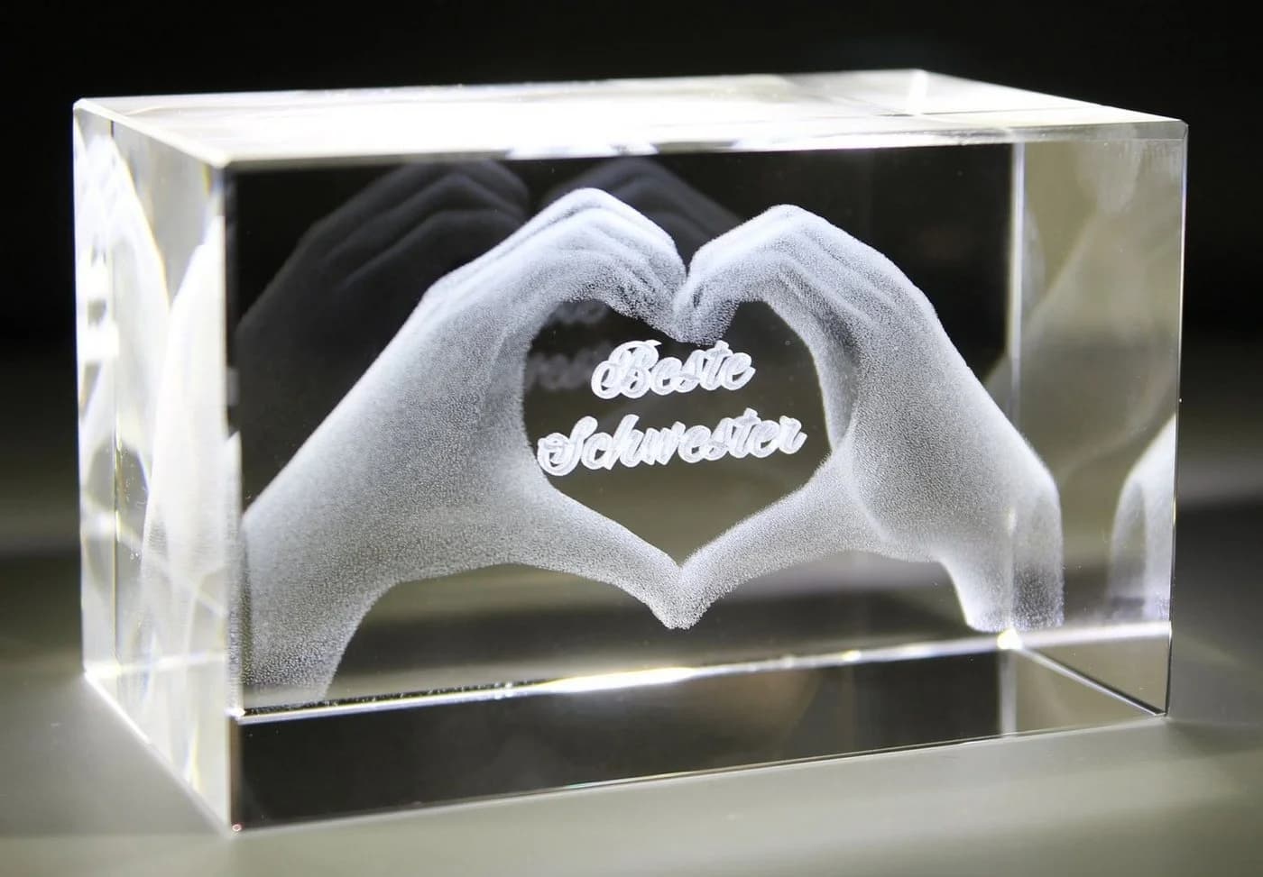VIP-LASER Dekofigur 3D Glasquader mit Lasergravur - Bild 5