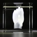 VIP-LASER 3D Glasquader Herz aus Händen Gravur Danke Dekofigur Bild 5