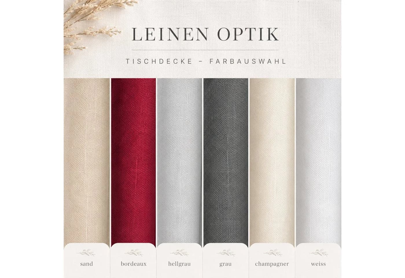 Melody Gartentischdecke Leinen-Optik Weiß Fleckschutz