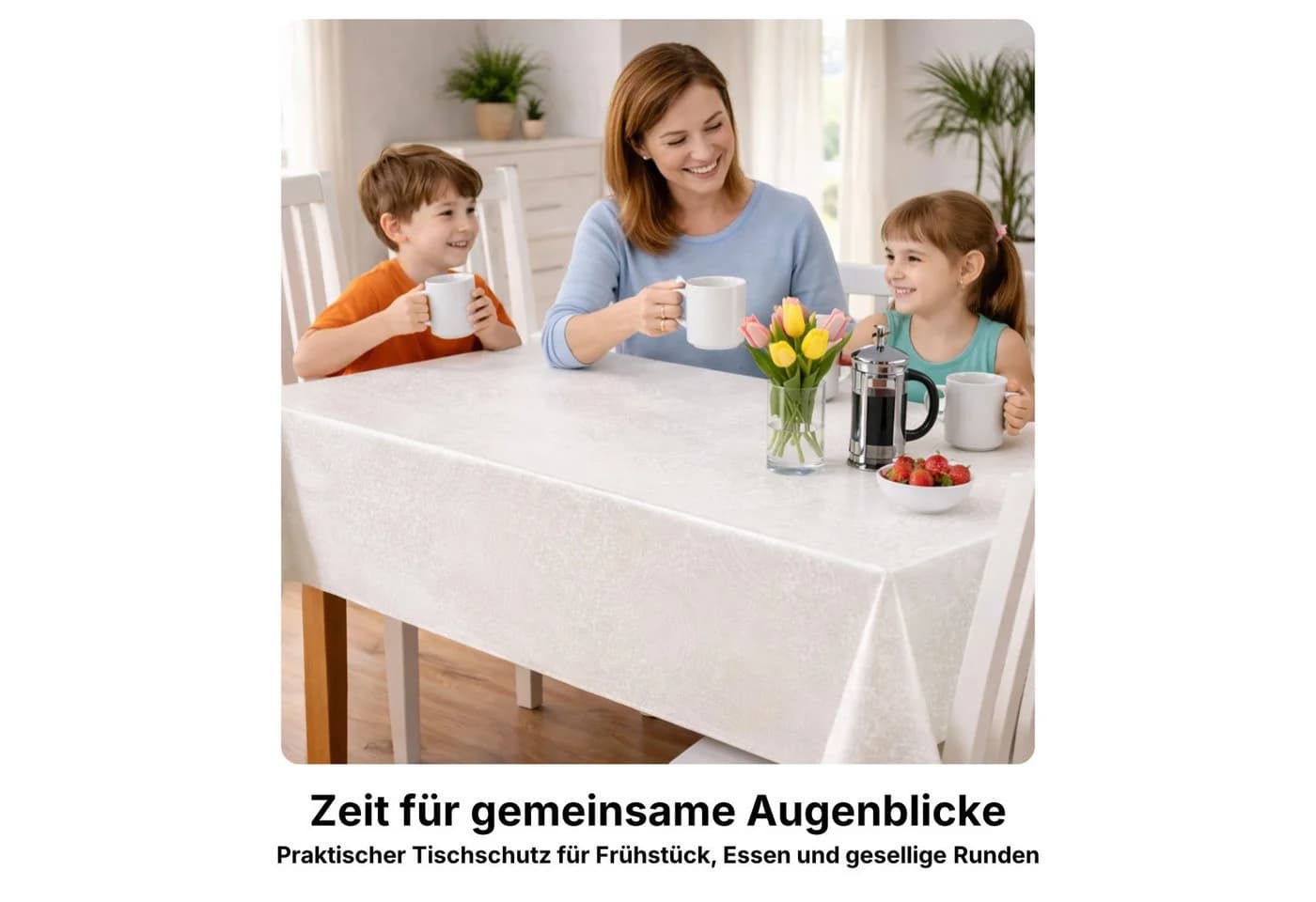Melody Gartentischdecke Weiß PVC Abwaschbar Fleckenabweisend - Bild 3