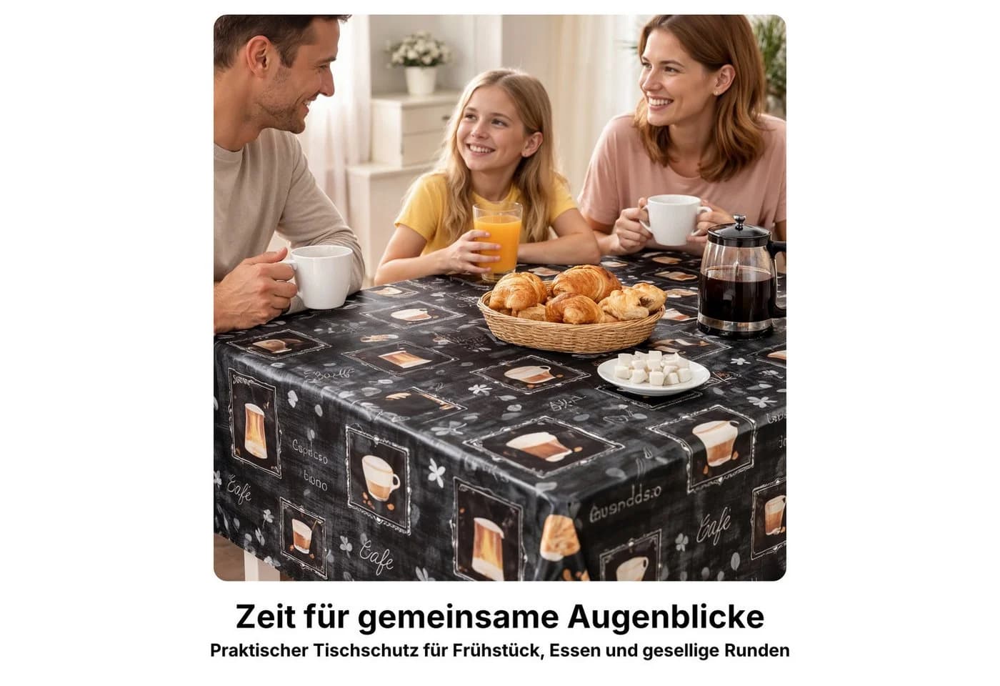 Melody Gartentischdecke Wachstuchtischdecke Tischdecke Kaffee Kuchen Schwarz Fleckschutz - Bild 3
