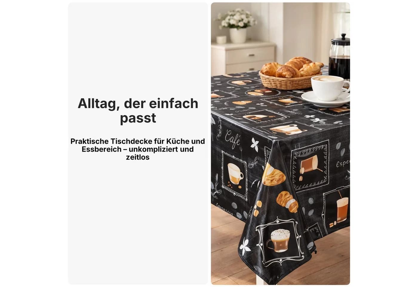 Melody Gartentischdecke Wachstuchtischdecke Tischdecke Kaffee Kuchen Schwarz Fleckschutz - Bild 4
