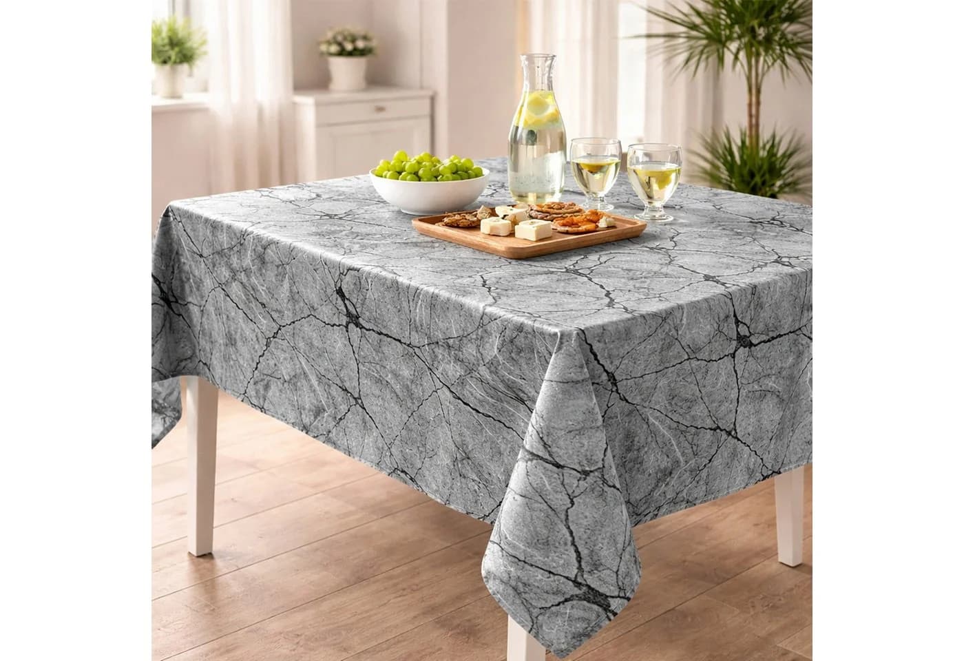 Melody Wachstuchtischdecke Marmor Grau Abwischbar Fleckenabweisend - Bild 2