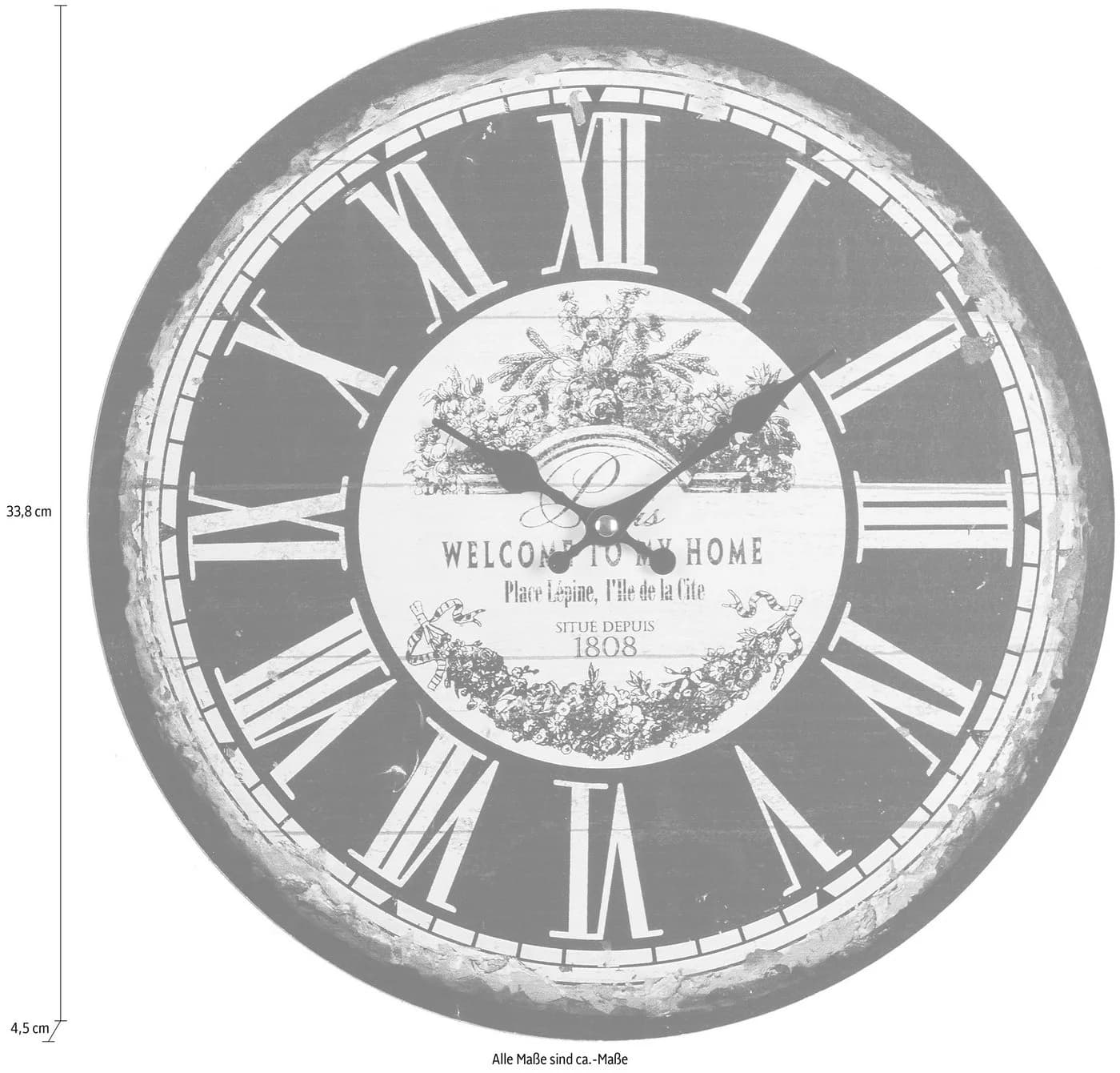 MYFLAIR Wanduhr Welcome Schwarz Römische Ziffern - Bild 4