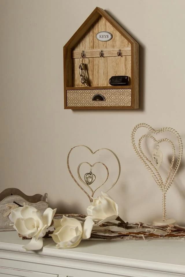 MYFLAIR Schlüsselkasten Sylke Braun MDF mit Haken & Schublade