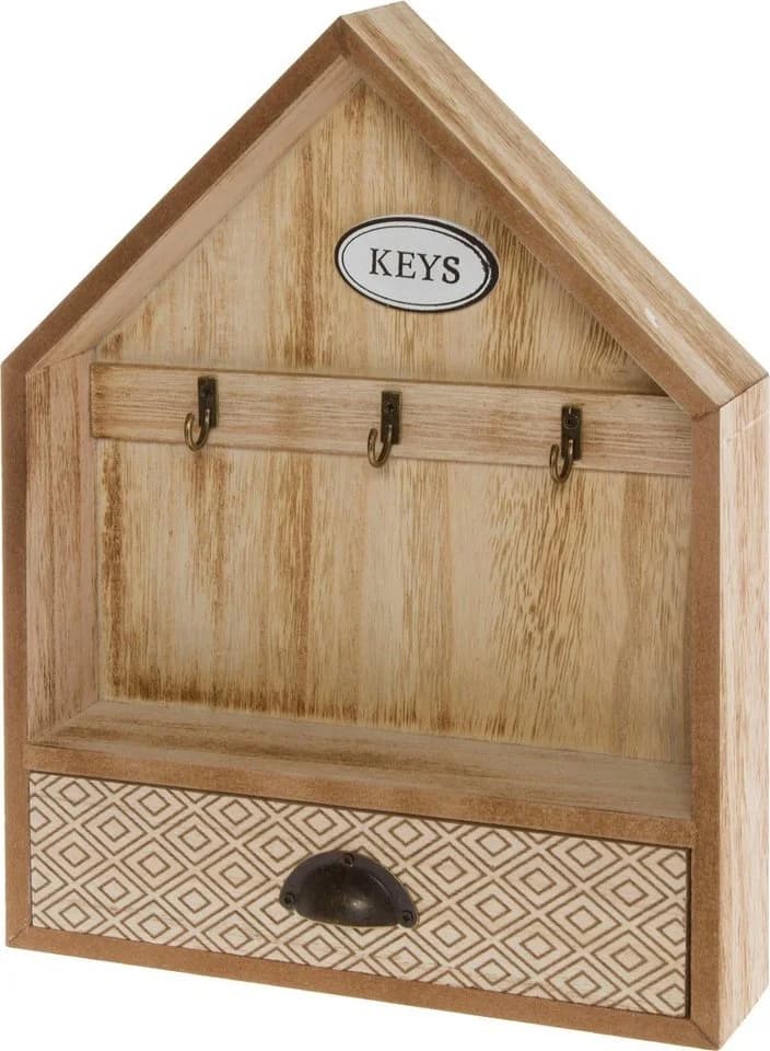 MYFLAIR Schlüsselkasten Sylke Braun MDF mit Haken & Schublade - Bild 2