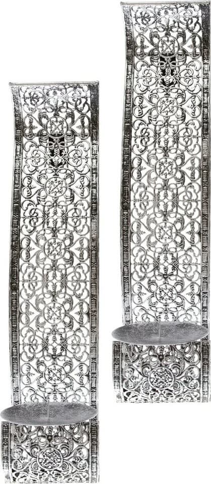 Home affaire Wandkerzenhalter Nandi Set 2-teilig Weiß Metall