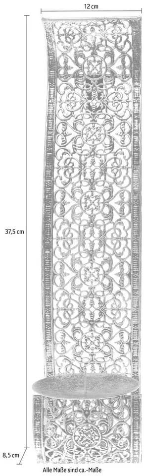 Home affaire Wandkerzenhalter Nandi Set 2-teilig Weiß Metall - Bild 5