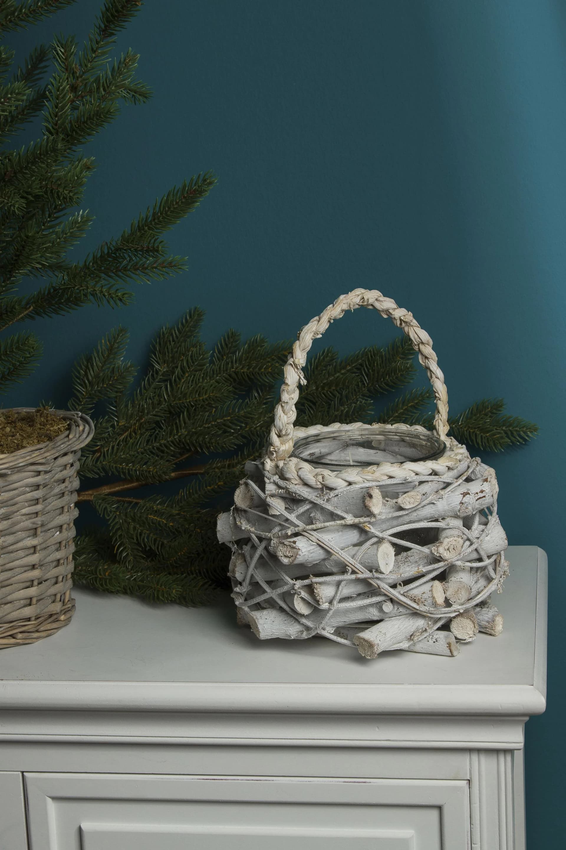 Home Affaire Kerzenlaterne Braun Rattan Glas