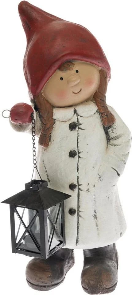Myflair Weihnachtsfigur Winterkind mit Laterne, Steingut, rot/weiß - Bild 2