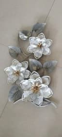 Myflair Möbel & Accessoires Wandbild Blumen Silber/Weiß Bild 1
