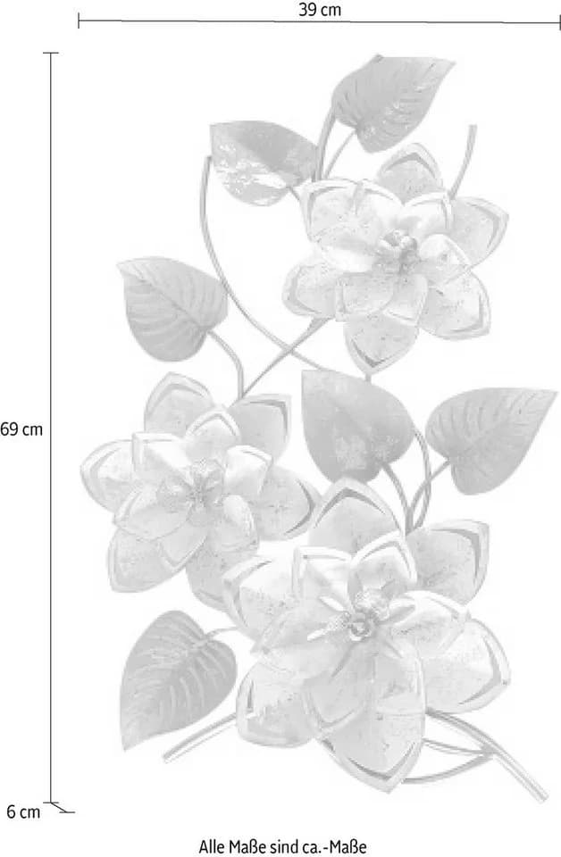 Myflair Möbel & Accessoires Wandbild Blumen Silber/Weiß - Bild 3