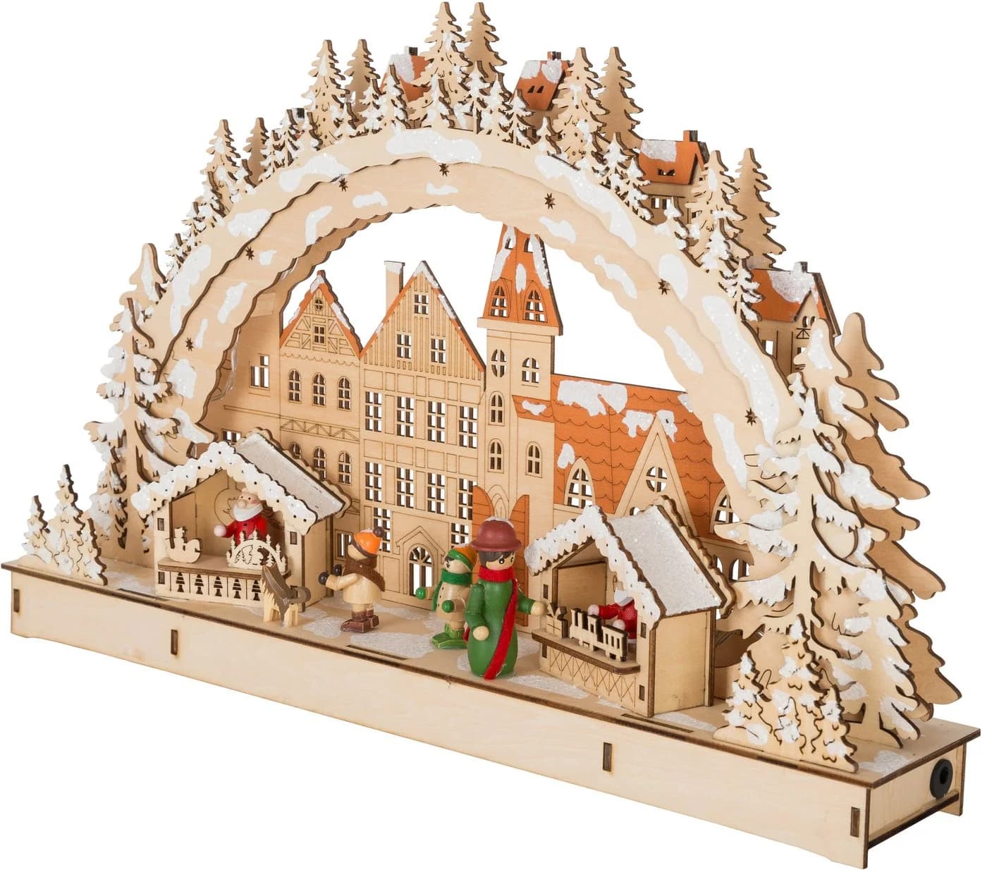 Myflair LED Schwibbogen Weihnachtsdeko Beige Holzwerkstoff