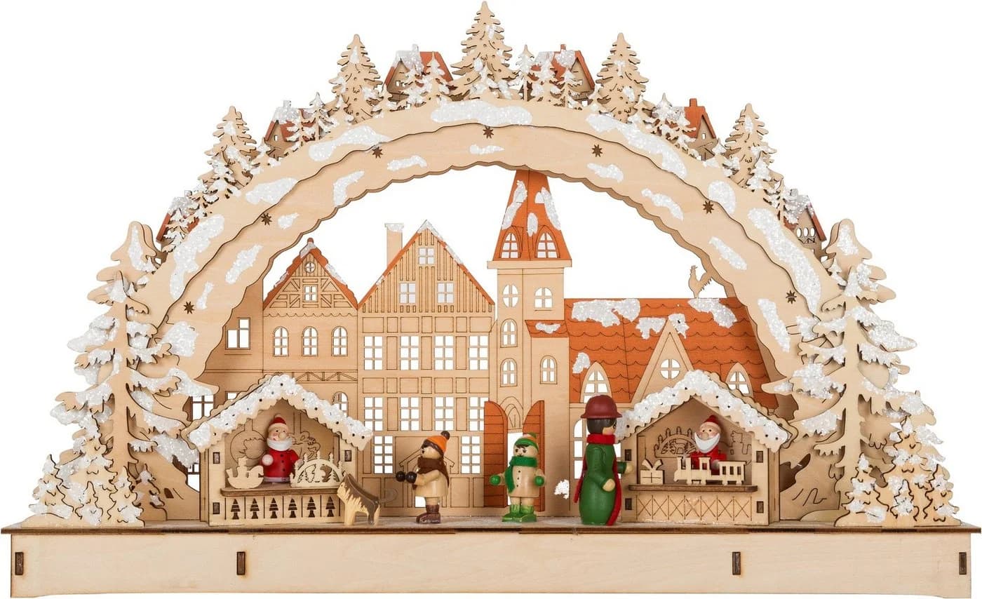 Myflair LED Schwibbogen Weihnachtsdeko Beige Holzwerkstoff - Bild 2
