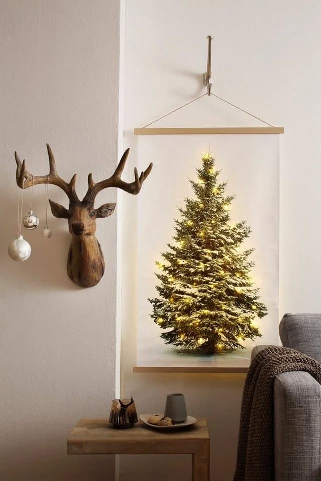 Home affaire LED-Bild Wandbehang Tannenbaum Grün/Weiß - Bild 5