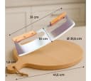 Topanbieter999 Pizzaschneider Set mit Pizzabrett, Buchenholz & Edelstahl Bild 1
