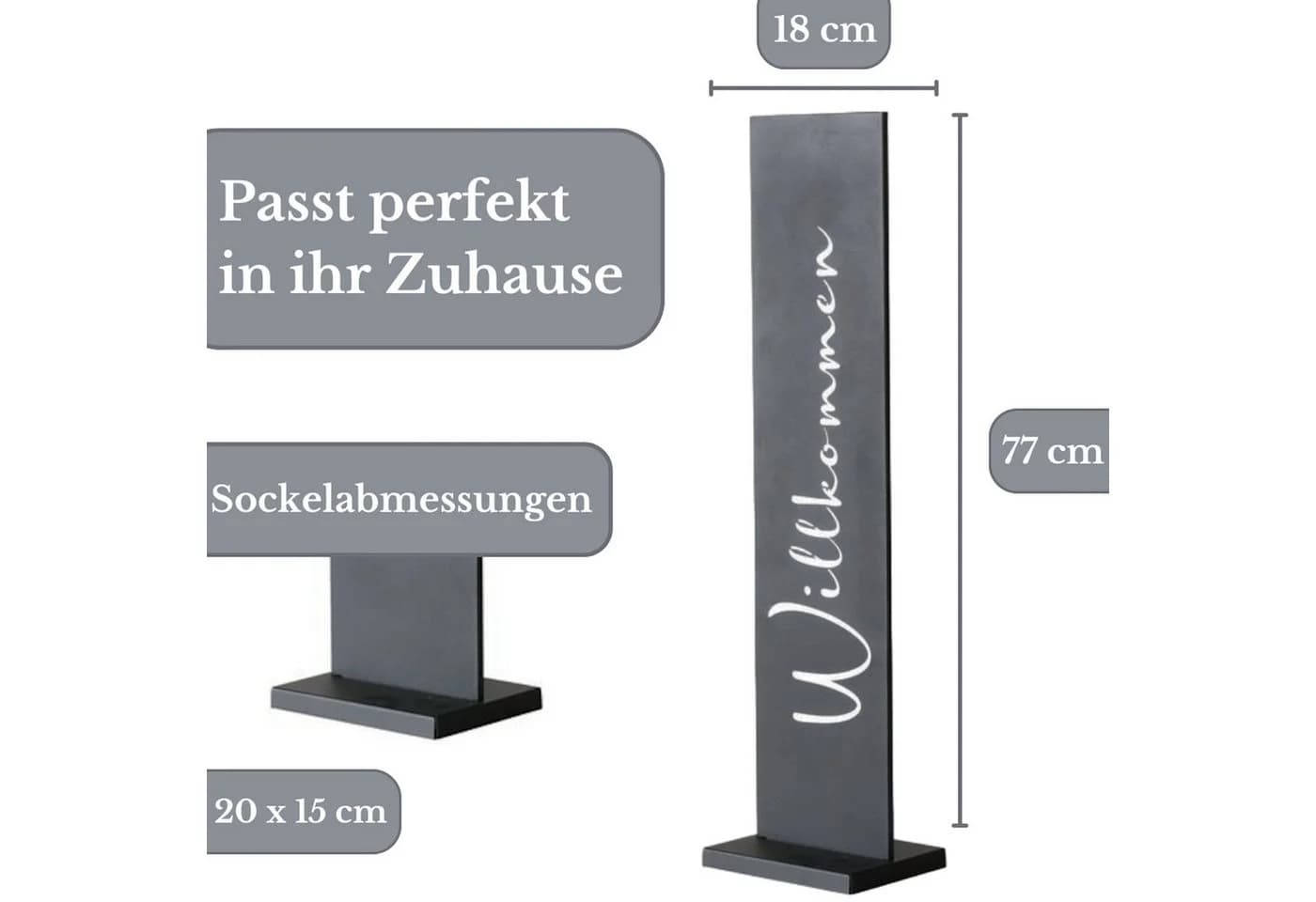 Topanbieter999 Dekoaufsteller Willkommen Metall