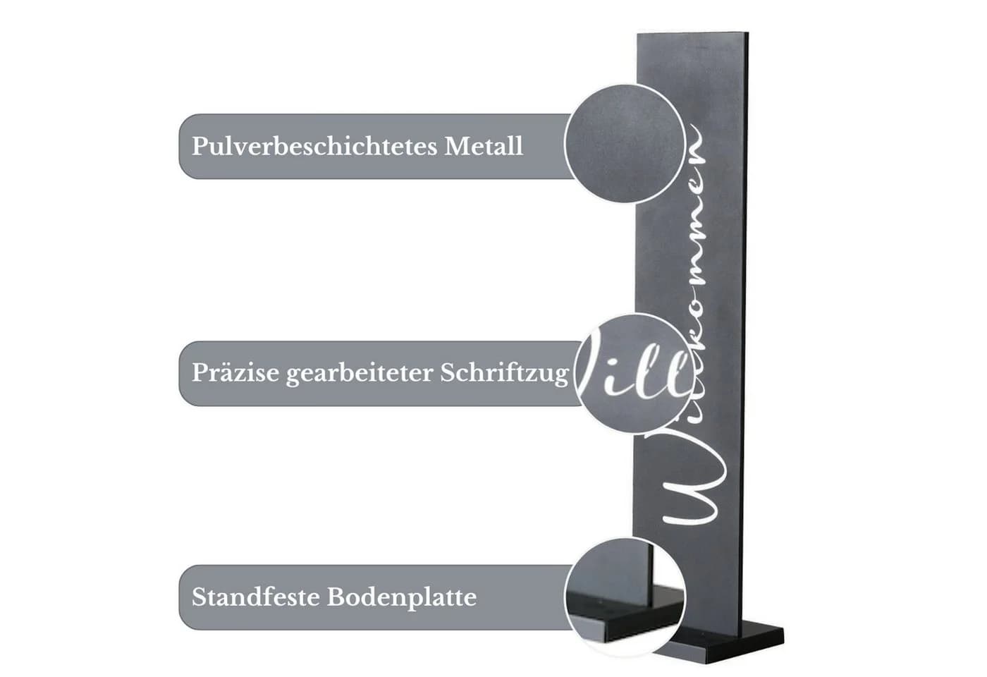 Topanbieter999 Dekoaufsteller Willkommen Metall - Bild 3