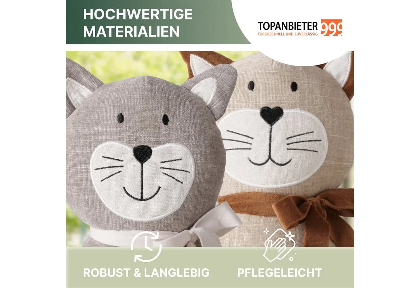 Topanbieter999 Türstopper 2er Set Katze Maunzi Beige Grau - Bild 3