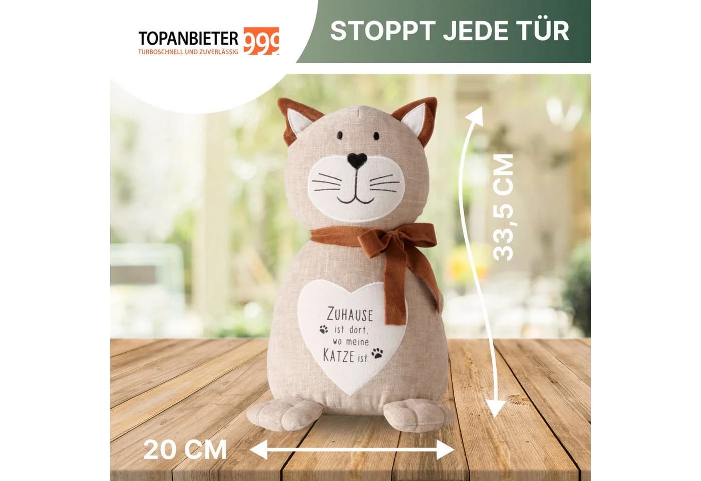 Topanbieter999 Türstopper 2er Set Katze Maunzi Beige Grau - Bild 5