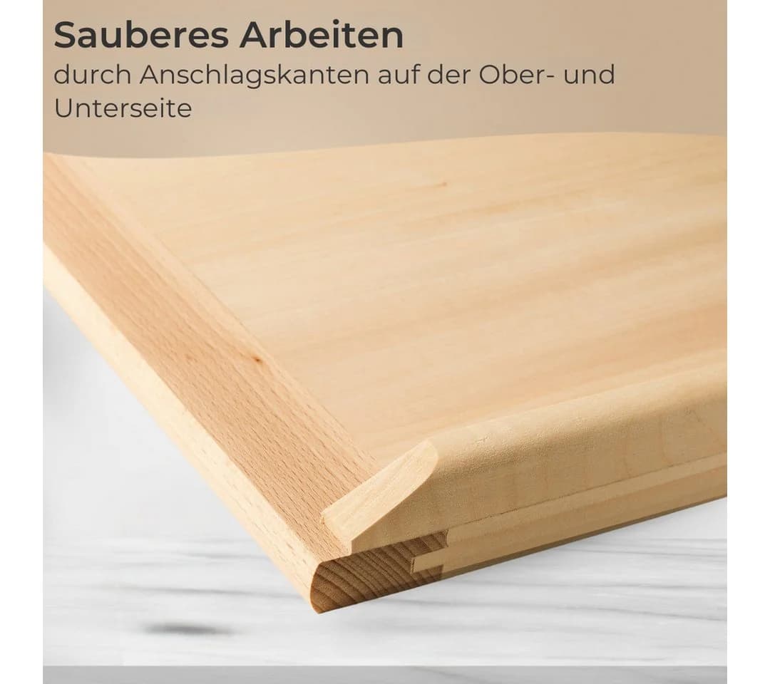 Topanbieter999 Backbrett Lindenholz 60x40 cm mit Leisten - Bild 3