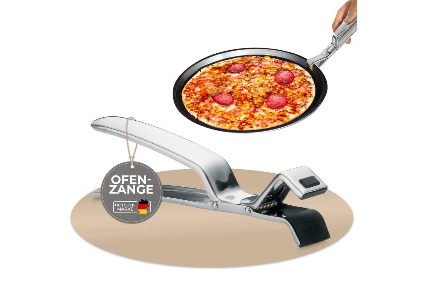 Topanbieter999 Ofenzange Edelstahl 19 cm Silber Matt - Bild 3