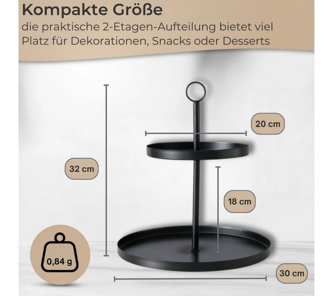 Topanbieter999 Etagere Schwarz Eisen Lackiert