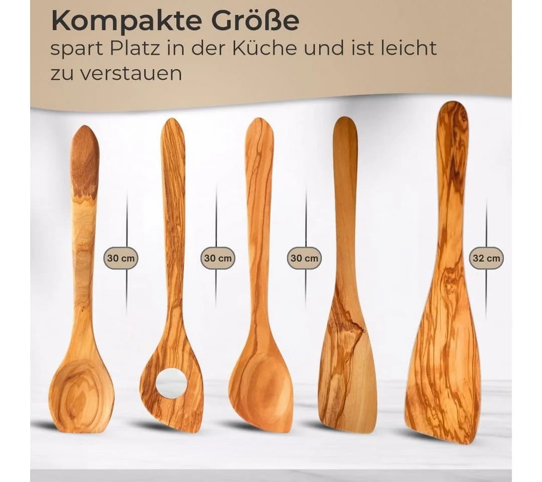 Topanbieter999 Kochbesteck-Set 5-tlg. Olivenholz Braun