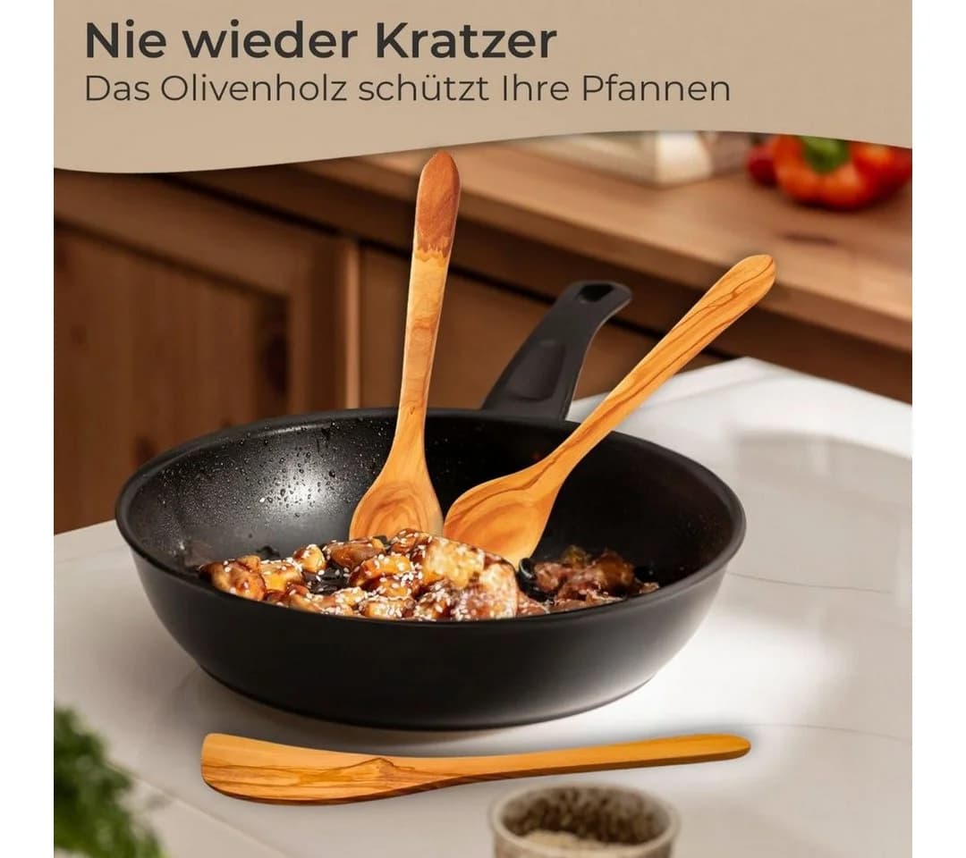 Topanbieter999 Kochbesteck-Set 5-tlg. Olivenholz Braun - Bild 5