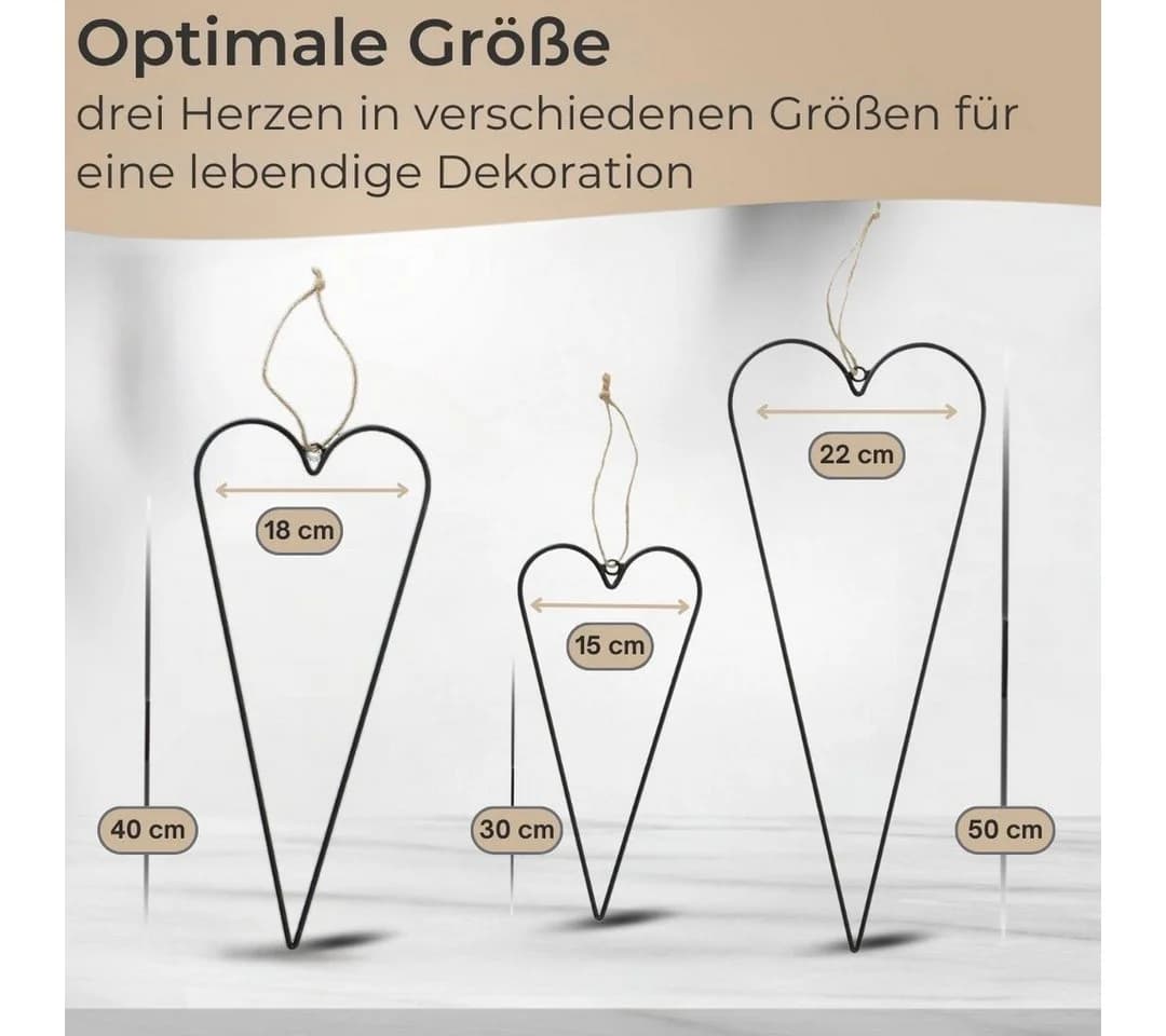 Topanbieter999 Hängedekoration 3er Set Eisen Schwarz