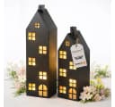 Topanbieter999 Kerzenlaterne Haus Metall Schwarz 2er-Set Bild 2