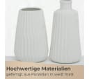 Topanbieter999 Dekovase 2er-Set Weiß Matt Porzellan Bild 3