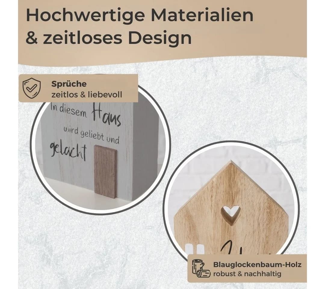 Topanbieter999 Dekoobjekt Holz Deko Häuser mit Sprüchen, 3er Set - Bild 5