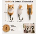Topanbieter999 Garderobenhaken 4tlg. Katzenkopf Polyresin Zinklegierung Bild 1