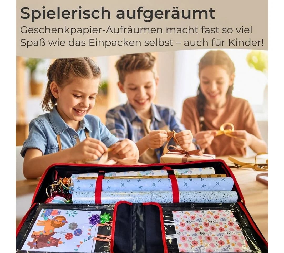 Topanbieter999 Aufbewahrungstasche Schwarz für 30 Rollen Geschenkpapier - Bild 4