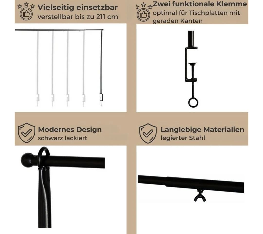 Topanbieter999 Deko-Tischgestell Metall Schwarz Ausziehbar - Bild 5