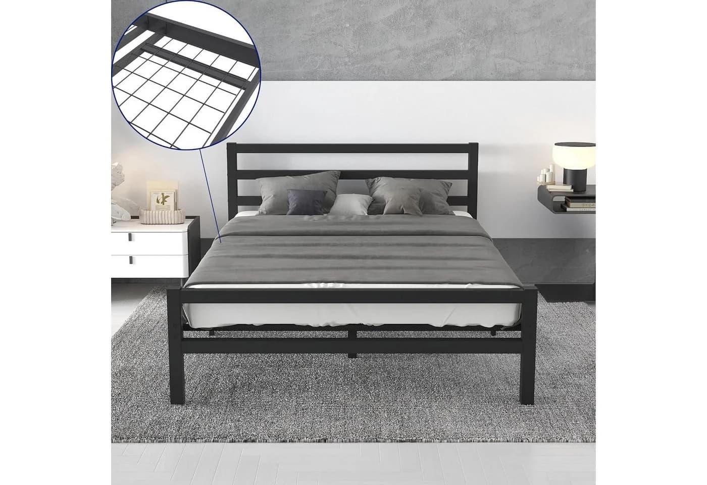 Topanbieter999 Metallbett Schwarz Stabiler Stahl Bettrahmen - Bild 2