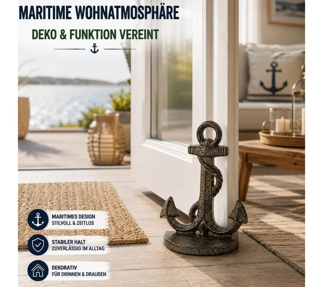 Topanbieter999 Türstopper Anker Braun Gusseisen