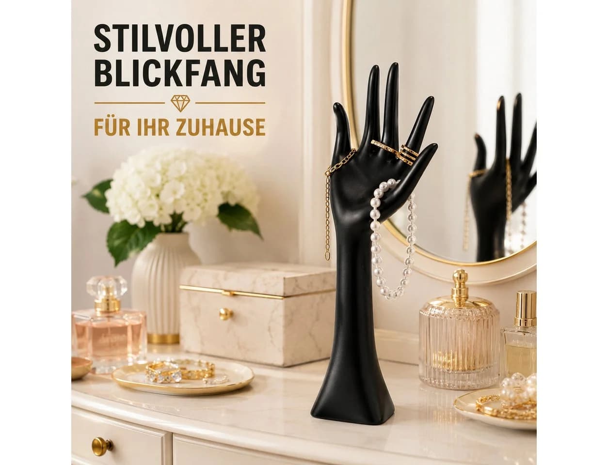 Topanbieter999 Schmuckständer Schwarz Kunstharz Handform - Bild 4