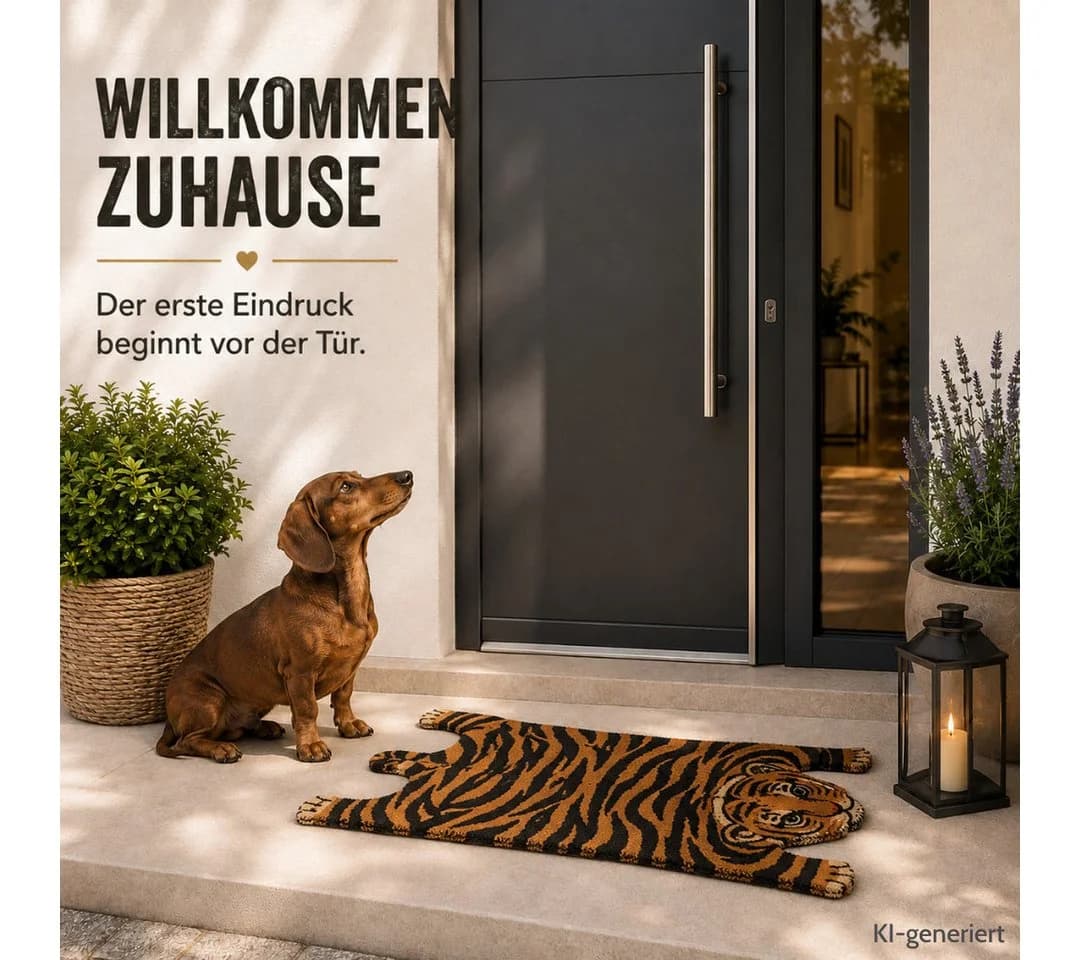 Topanbieter999 Fußmatte Tiger Design rutschfest braun