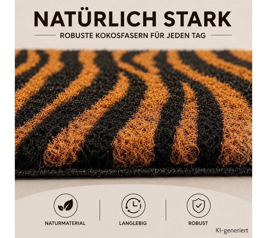Topanbieter999 Fußmatte Tiger Design rutschfest braun - Bild 4