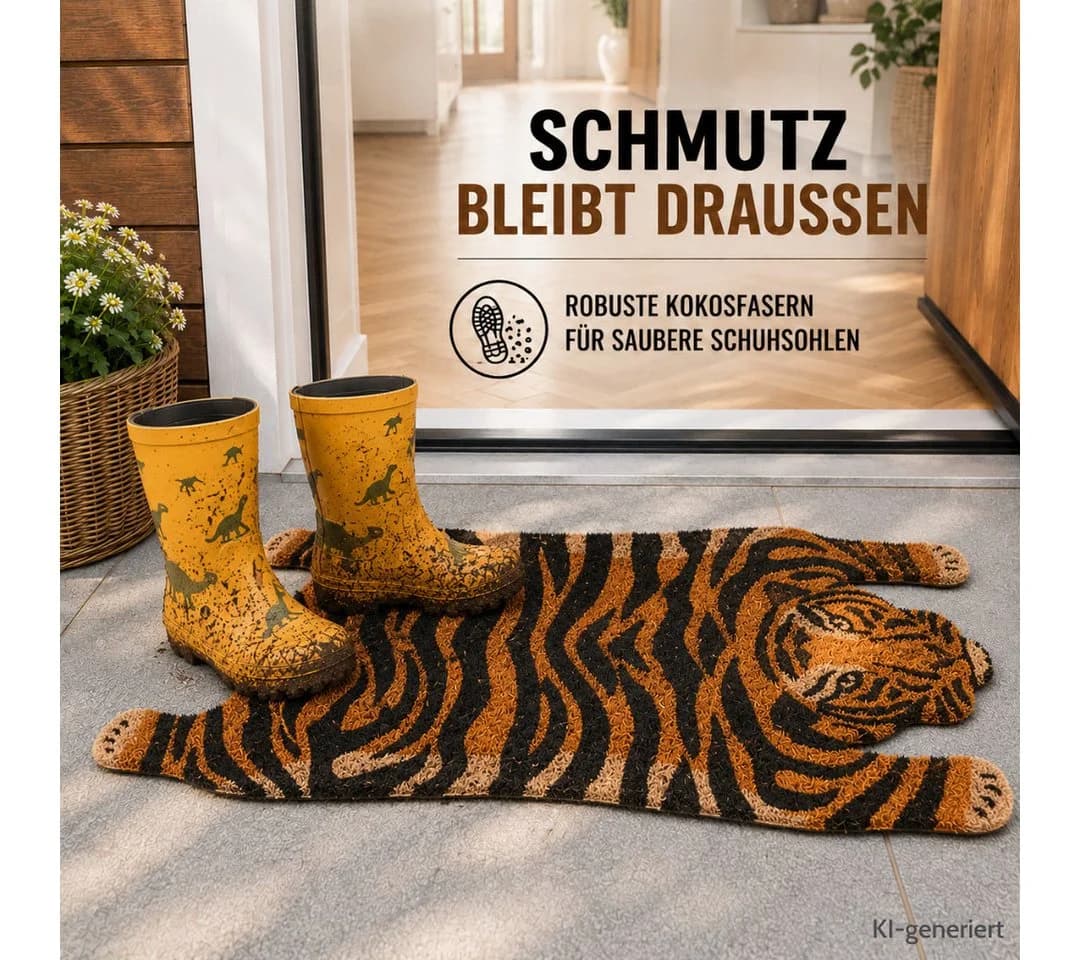 Topanbieter999 Fußmatte Tiger Design rutschfest braun - Bild 5