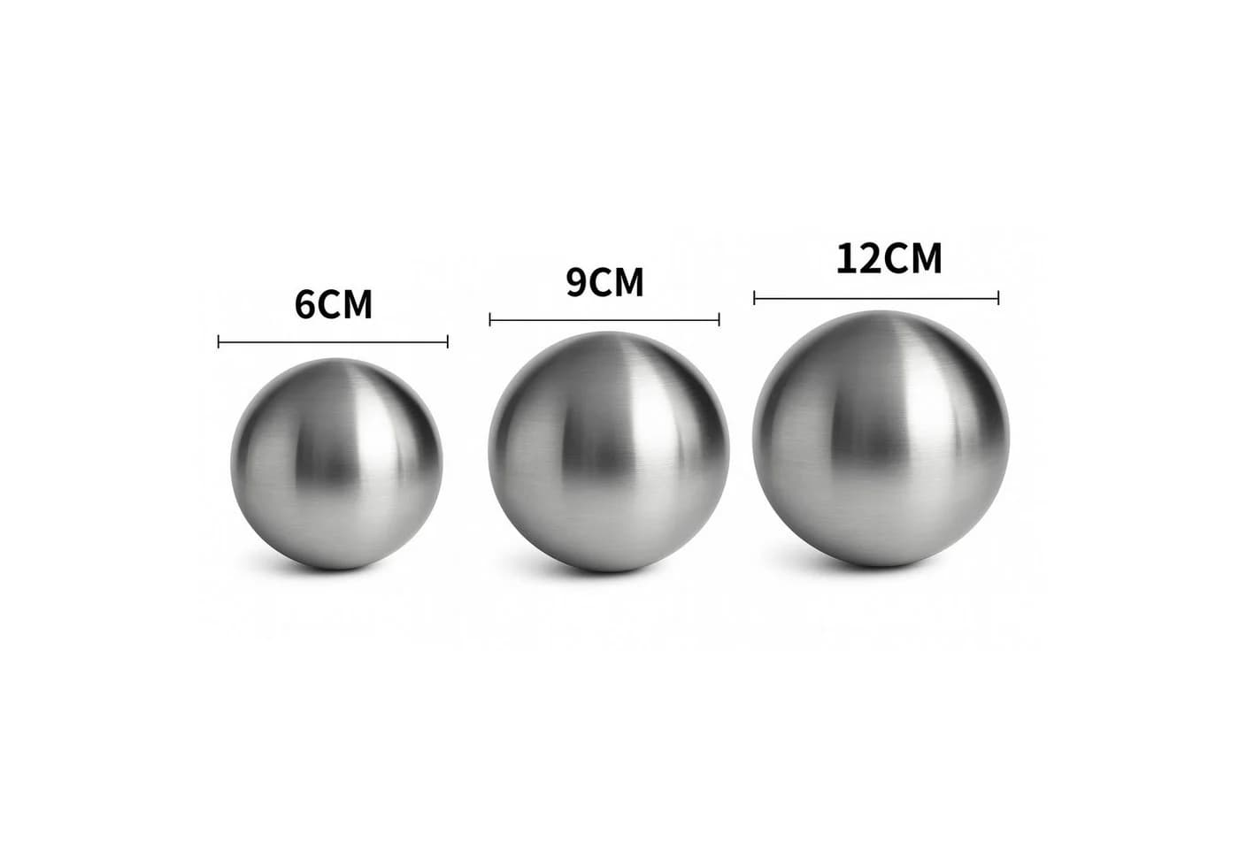 Köhko 3er Dekokugel Set aus gebürstet-mattem Edelstahl Silber - Bild 3