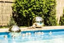 Köhko 3er Set Polierte Edelstahl-Gartenkugeln Silber Hochglanz Bild 4