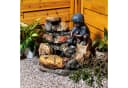 Köhko Gartenbrunnen Wasserspiel "Kinderspiel" Bronze Polyresin Bild 1