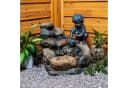 Köhko Gartenbrunnen Wasserspiel "Kinderspiel" Bronze Polyresin Bild 2